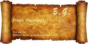 Bagó Gyöngyi névjegykártya
